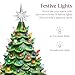 Best Choice Products 15in Ceramic Christmas Tree, Pre-lit Hand-Painted Tabletop Holiday Tree, 2 Star Topper, 64 Lights - Green w/Multicolored Bulbs