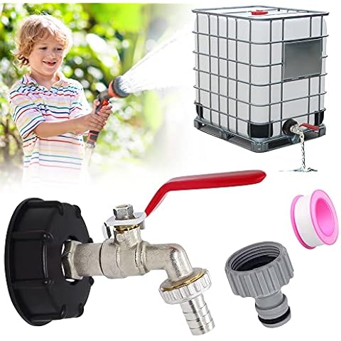 Adaptador de Depósito IBC con Grifo Jardín de Latón Cover