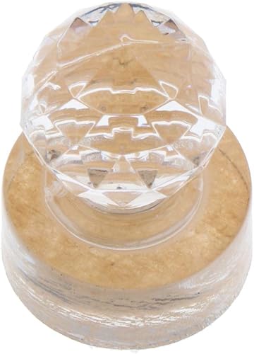 Sello de prensa de polvo de vidrio, herramienta de reparación de sombra de ojos, suministro de maquillaje, sellos de cera - transparente, 1.2x0.9 in