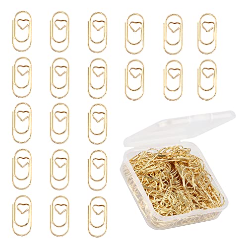 RUNEAY - Juego de 200 clips de papel con forma de corazón, color