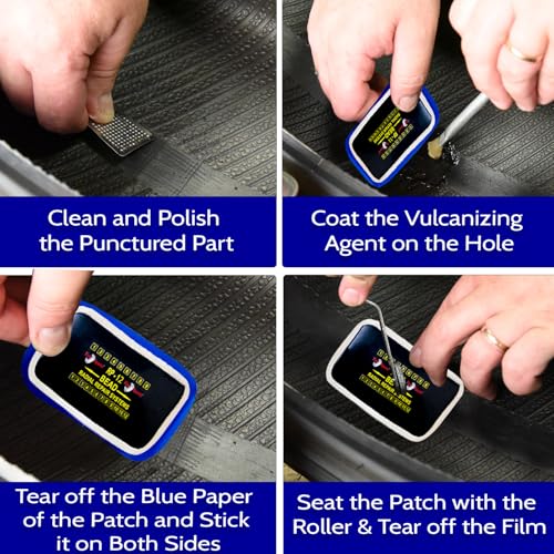 Image of Heavy Duty Radial Tire Repair Patch Kit - Emergency Tire Plug and Patch Tool for Cars, Trucks, Buses, and Tractors 4.33 x 2.36 inch (20 PCS)