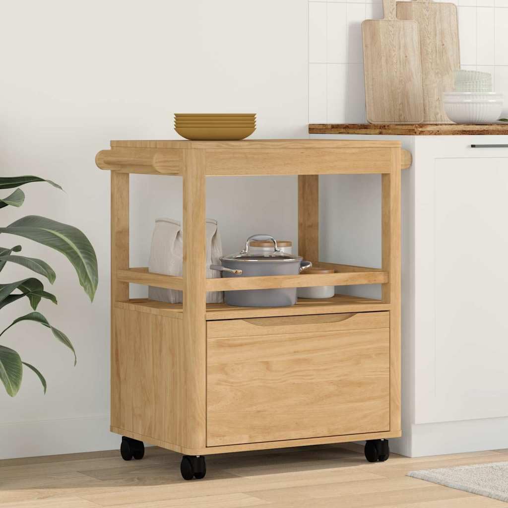 vidaXL Küchentrolley Floro Wachsbraun 72,5 x 45 x 80 cm