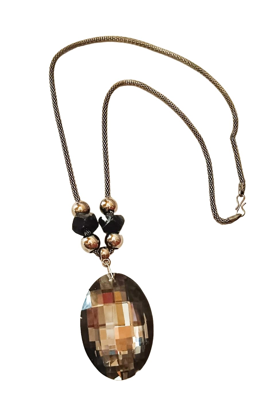 Tansukhs Trending Black Polish Chain With Black Glass Crystal Italian Pendant Minimalist Necklace for Women and Girls/Gift For Her (B0D2LLZ2K6) Amazon Price History, Amazon Price Tracker