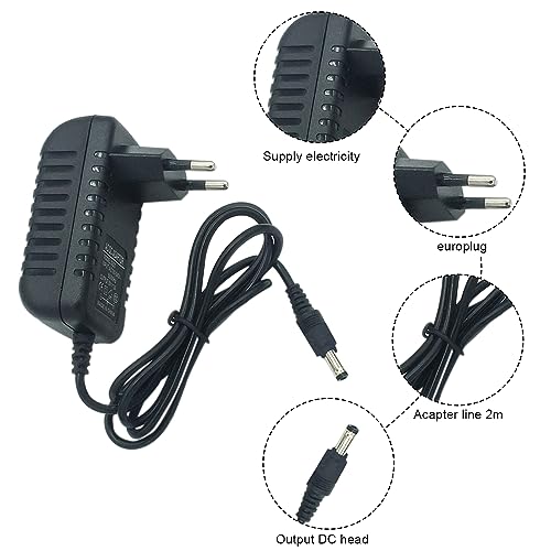 Ladegerät für Kinder Elektroauto: Netzadapter für 12V 1A DC, geeignet für Kinder Elektrofahrzeuge, Elektroauto Ladekabel für Kinder, mit EU-Stecker, in Schwarz, als Stromadapter