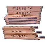 EUOTEO Yasirona Family Pack of 10 Charcoal Infused Bamboo Toothbrushes - Natural Whitening - Eco-Friendly Biodegradable BPA Free Toothbrush Set - Vegan and Cruelty Free