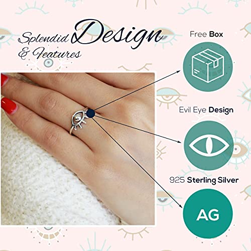 CloseoutWarehouse Sterling Silver Plain Evil Eye Ring3