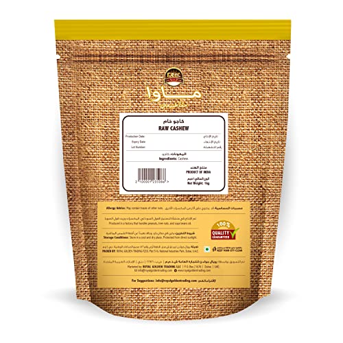 Mawa Premium Raw Cashew Nuts 1kg | Cashew Nuts Raw & Crunchy Plant Protein | Good for snacking and cooking | Whole Indian Cashew W320 size | 100% Natural | Re sealable zipper pouch 1kg