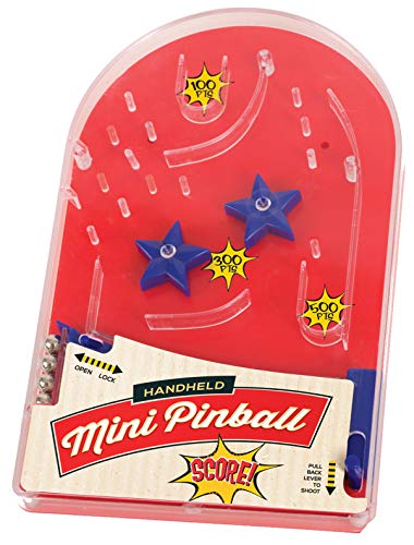 Hand Held Mini Pinball Game - Small Arcade Pinball Machine Portable Travel Toy Fun Party Gift