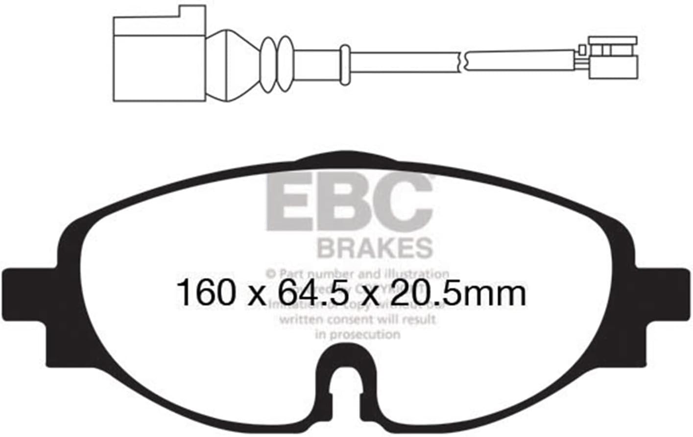 EBC Brakes Redstuff 3000 Series Sport Brake Pad Set DP32150C to Fit SKODA,AUDI,VOLKSWAGEN
