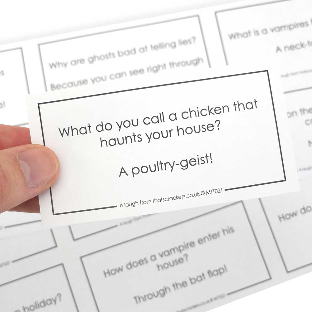 Spooky Halloween Jokes | Sheet of 12 | Make & Fill Your Own Crackers