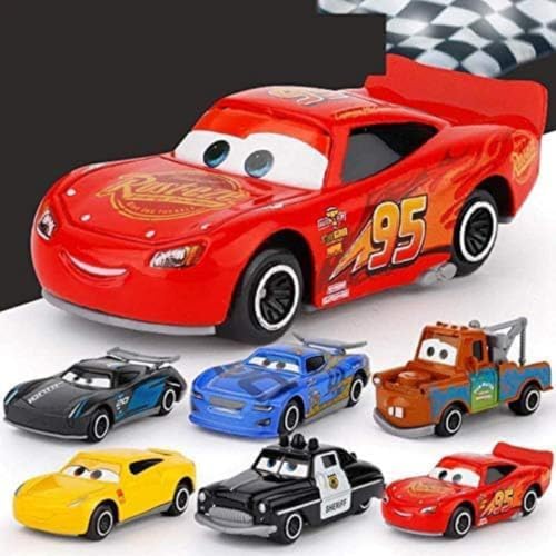 Image of Mashes Mini Metal Die Cast Car Toy Vehicle Play Set, Free Wheel High Speed Unbreakable, Small Racing Movie Vehicle Car for Exciting Playtime Adventures for Kid, Multicolor, Set of 6