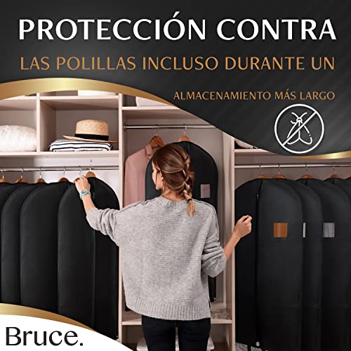 Miniatura 5 de Bruce. 2x Fundas Ropa Armario 100x60cm Con 1x Bolsa De Zapatos, Antipolillas Bolsa Almacenaje Ropa Con 120 Gsm, Porta Trajes Caballero O Mujer Para Viaje, Bolsas Guardar Ropa Colgada Con Cremallera