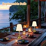 BLUEYE Mini Rechargeable Table Lamp,Remotte Control,Soft Warm 2700K-6000K,Dimmable,Timer,Flicker-Free,White Shade,Center Piece Deco,Cordless Kid Night Light for Bedside,Entryway,Bedroom - Image 4