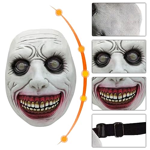 OPAHUTER Creepy Exorcist Smile Demon Mask - Horror Evil Face Latex Mask for Costume Props, Carnival Cosplay Accessories - Image 3
