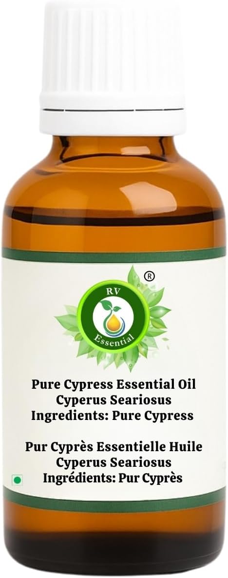 R V Essential Pure Cypress Essential Oil 50ml (1.69oz)- Cyperus Seariosus (100% Pure and Natural Steam Distilled)