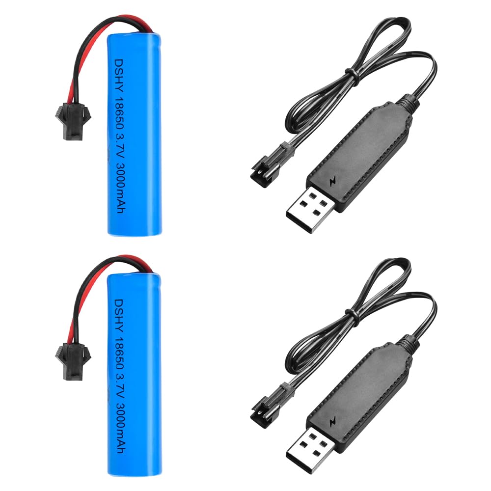 KUWUNG 4 Pcs Li-ION Piles 3,7V 3000mAh Batterie Li-ION, 18650