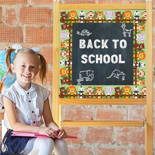 Image of BeYumi Jungle Animals Border Trim - 65ft Back to School Jungle Animals Straight Rolled Border Trim Cute Safari Themed Zoo Animal Bulletin Board School Classroom Office Chalkboard Party Holiday Decor