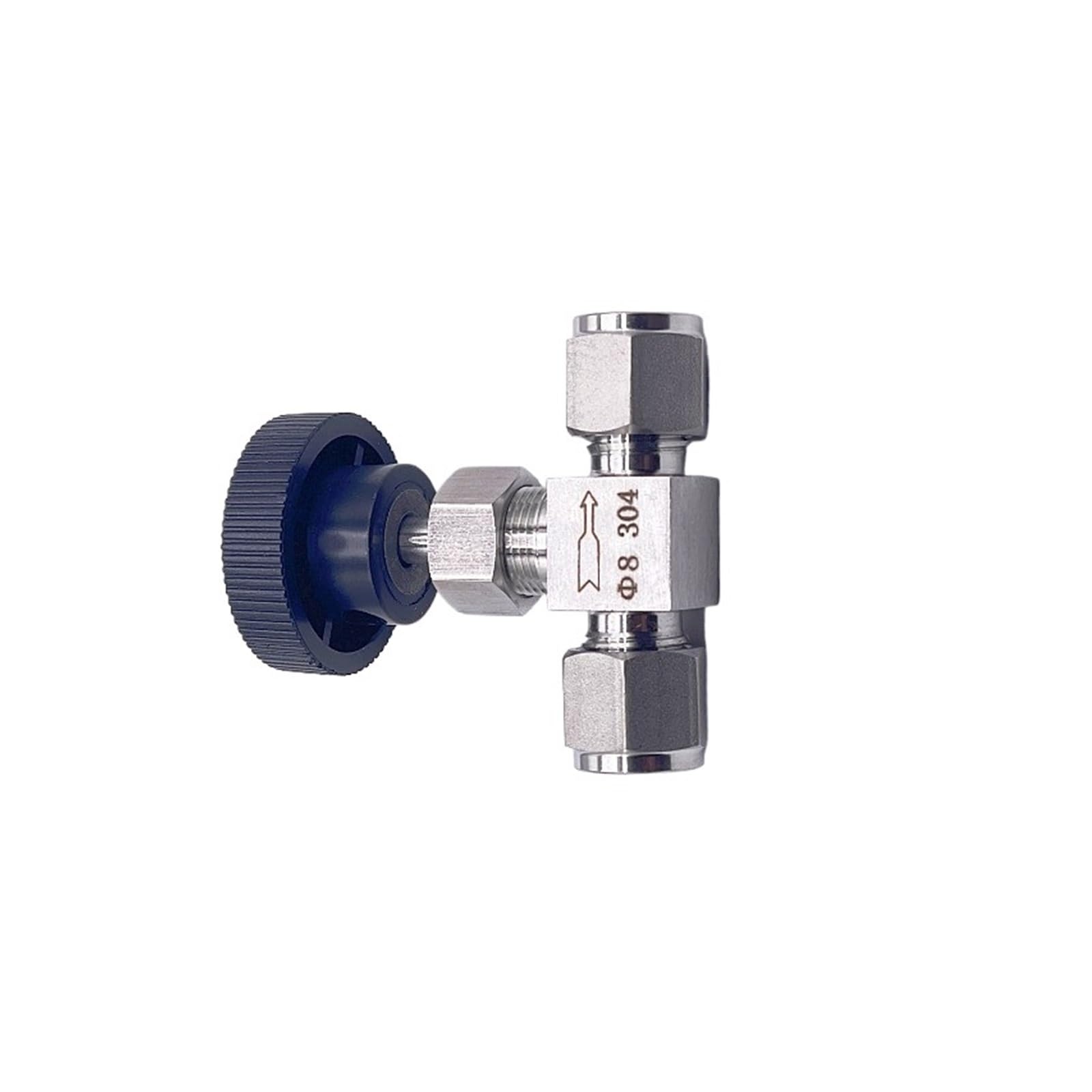 Vanne à pointeau réglable 1/8 contre la surpression, raccord double virole 304