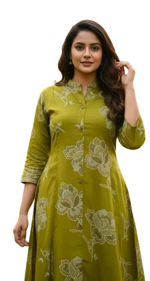 JD Finishing Women's Navy Blue Floral Printed A-Line Kurta with Palazzo Set, 3/4 Sleeves, Mandarin Collar, 100% Pur Reyon - Review, Price and Buying Guide