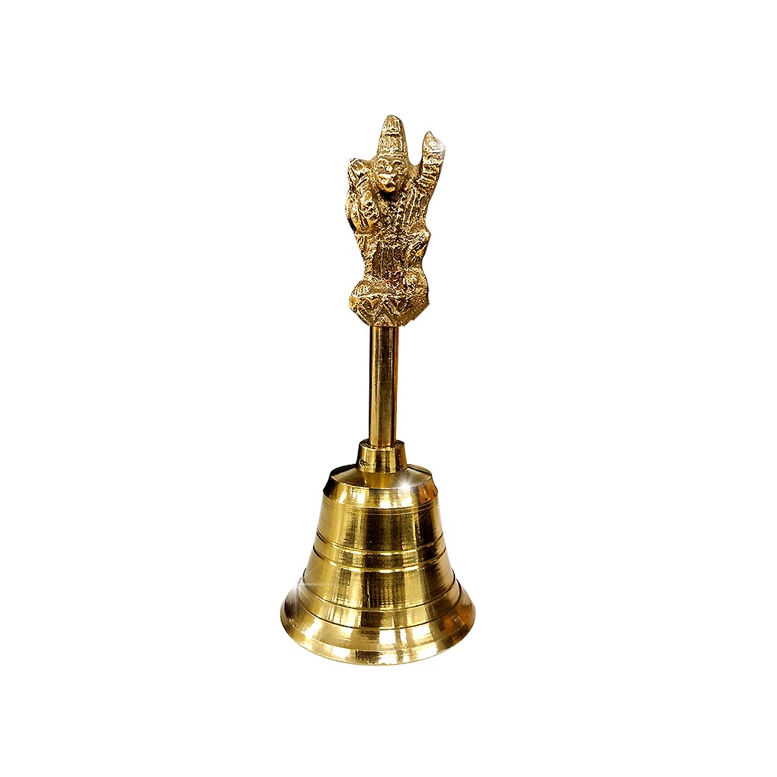 Shubhkart Nitya Hanuman Ghanti | Brass Pooja Bell for Aarti, Prayer | Traditional Spiritual Ghanti for Puja Mandir | Puja Essentials for Home Mandir | Religious Brass Bell – 4.4 Inch Height, 120g