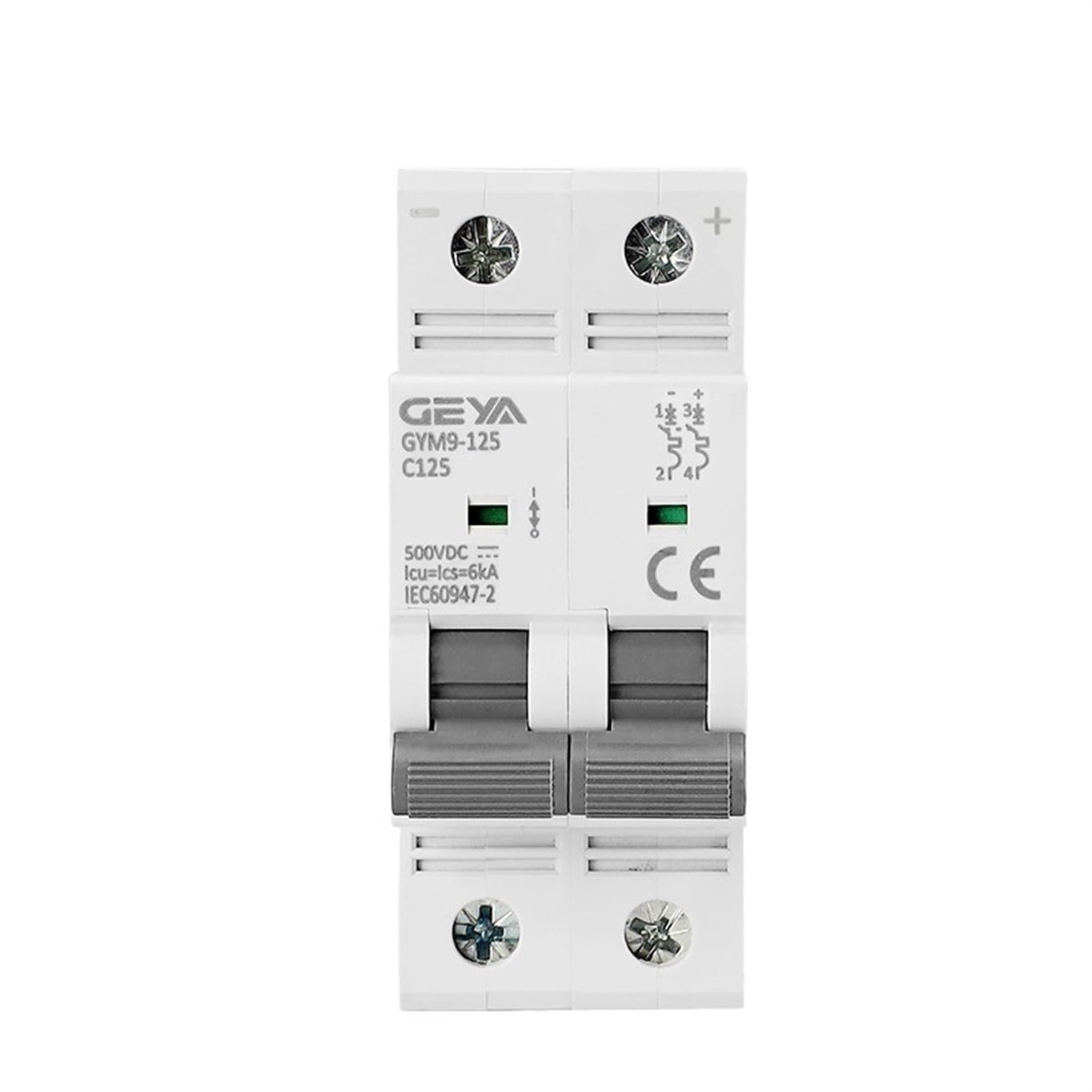 LHNBGTUIW Din Rail DC MCB 6KA 2P 500VDC Mini Circuit Breaker 80A 100A 125A for Solar PV System(80a)