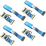 GRIPON (Pack of 4) 2 Inch by 16 Feet E Track Fitting Tie Down Ratchet Strap