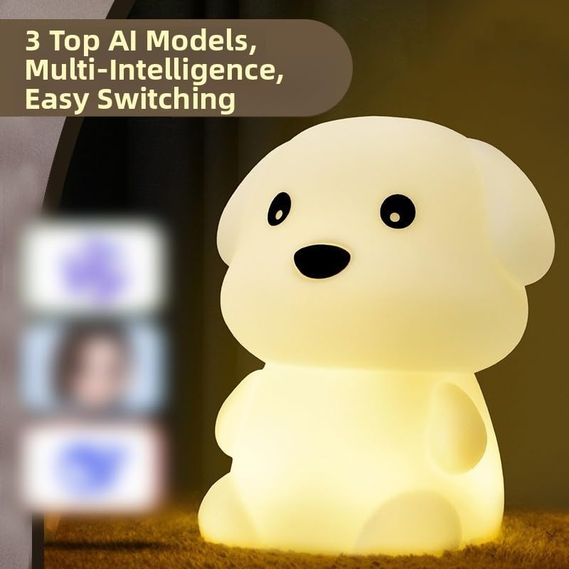 para luz nocturna LED inteligente con reconocimiento de voz AI Assistant Características inteligente Conversación de voz Robot Chat Light (Bear)