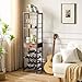 IBUYKE Wine Rack Freestanding Floor, Bar Cabinet for Liquor and Glasses,4-Tier Wood Coffee Bar Cabinet,Glass Holder and Storage Drawer for Home Bar Kitchen Living Room,Rustic Brown UTMJ905H