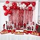 O-Kinee Lametta Vorhänge Rot Glitzer, 2 Stück Metallische Glitzervorhang Fringe 1m x 2m, Glitzer Tinsel Curtain, Folienfransen Vorhang für Weihnachtsbaum Geburtstage Festivals Party ​Bühnendekor