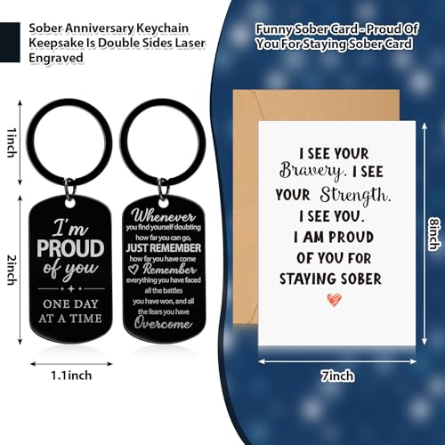 Geyoga 5 Pcs Sobriety Gift for Men Women Addiction Recovery Sober Encouragement Gifts AA Leather Bracelet Socks with Card Box4