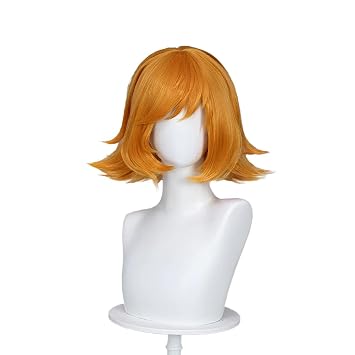 KIRA KIRA Sqquirrel Girrl Cosplay Wig 35cm/13.7 Game Doreenn Greenn Wig Short Straight Orange Hair for Halloween Cosplay