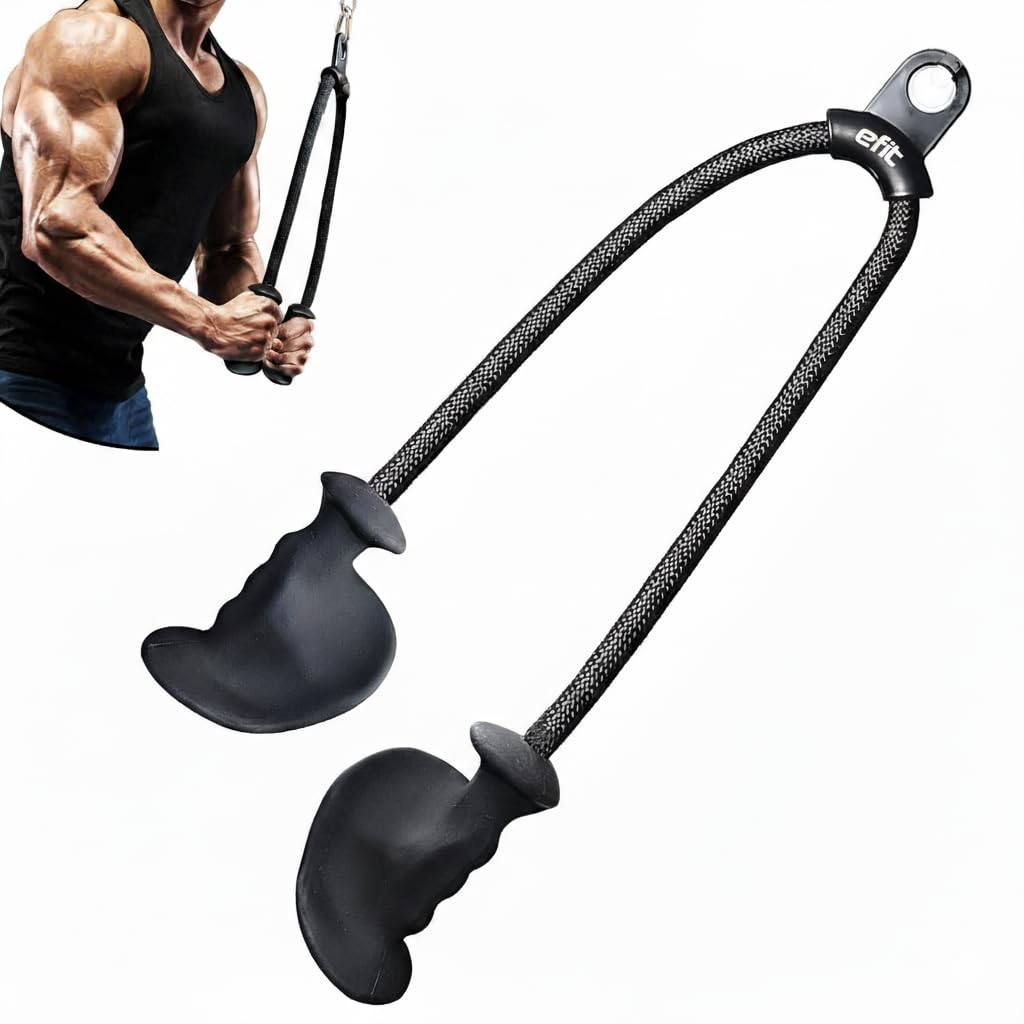 Ergonomic Tricep Rope Pull Down Attachment, Upgraded Long Triceps Rope Cable Attachments for Gym, LAT Pull Down Bar for Cable Machine, Tricep LAT Pulldown Workout Cable Attachments-image-6