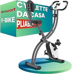Ultrasport F-Bike Cyclette da Casa Pieghevole I Cyclette Pieghevole da Casa fino a 130 KG con Sella Extra Confortevole e LCD Display, Cyclette da Camera (Nero-Argento)