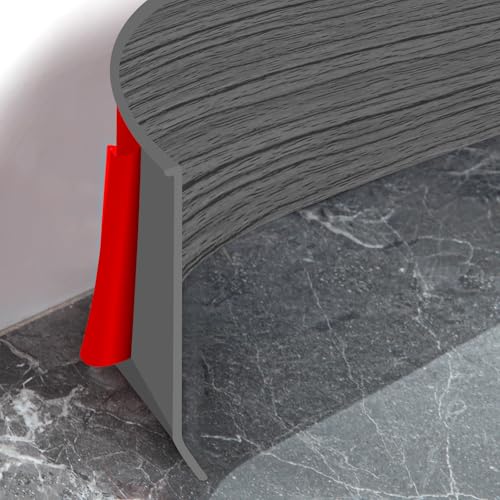 Heonay Vinyl Baseboard Molding Trim 4 Inch Peel and Stick Cove Base