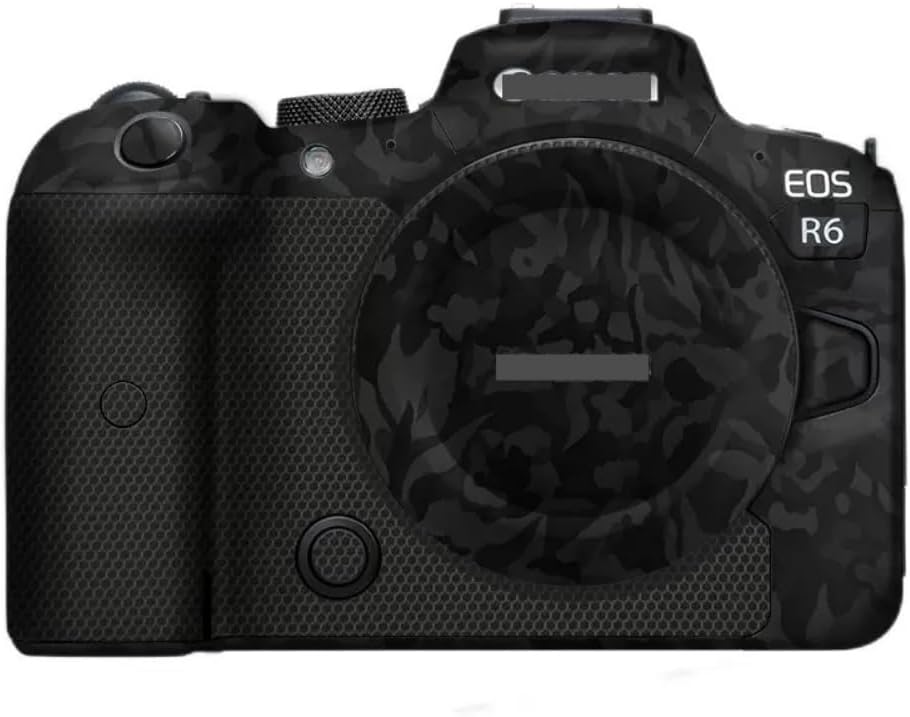 Camera R6 Skin for Canon EOS R6 EOSR6 Anti-Scratch Vinyl Wrap Cartoon Film Body Protector Coat Photography Accessories Sticker (Shadow Camo Black)