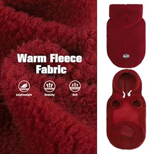 BINGPET Dog Hoodie Dog Sweater with Leash Hole, Warm Fleece Dog Sweatshirt with Hood, Cold Weather Dog Clothes Winter Coat for Puppy Small Medium Large Dogs Boy and Girl(Red,L) BINGPET Dog Hoodie Dog Sweater with Leash Hole Warm Fleece Dog Sweatshirt with Hood Cold Weather Dog Clothes Winter Coat for Puppy Small Medium Large Dogs Boy and GirlRedL