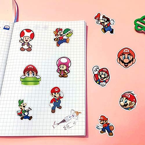 200 Pcs Super Bros Stickers Vinyl Waterproof Stickers for Laptop, Bumper, Skateboard, Water Bottles, Computer, Phone, Anime Stickers for Kids Teens