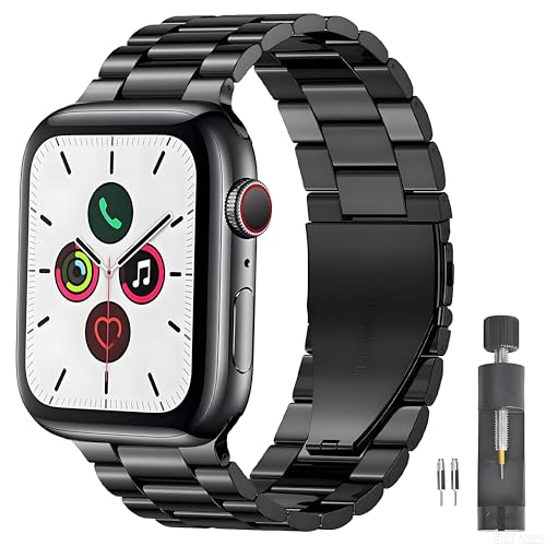 PUGO TOP Metal Band Compatible with Apple Watch Bands for Men&Women 49mm 46mm 45mm 44mm 42mm 41mm 40mm 38mm, Business Stainless Steel Strap for iWatch Bands Series 11 10 9 8 7 6 5 4 3 2 1, SE3 2 1, Ultra3 2 1
