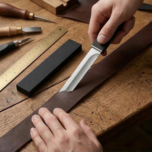 Image of Machado D2 Steel Japanese Tanto Chef Knife - Ultra-Sharp 58-60 HRC Fixed Blade Utility Knife with Protective Sheath - 10 Inch, Black
