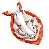 ANDANTINO 100% Pure Mulberry Silk Scarf -21” Lightweight Small Square Neckerchief – Breathable Digital Printed Scarves with Gift Packed (Horse)