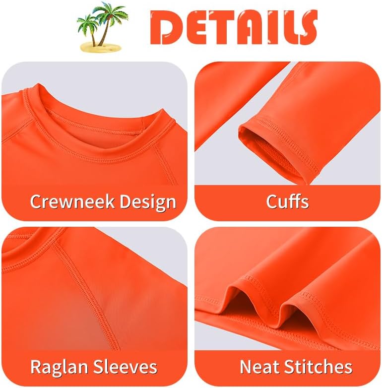 Boys UPF 50+ Rash Guard Neon Shirt Quick Dry Swim Shirts Long Sleeve UV Sun Protection Shirt for Kids Teens - Image 4