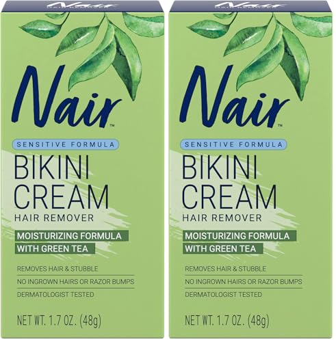 Image of Nair Bikini Cream with Green Tea Sensitive Formula,1.7 Ounce,(Pack of 2)