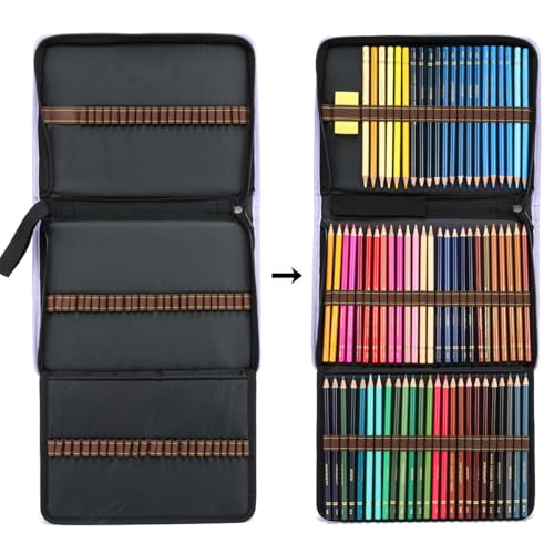 Image of YOUNGCOL 72 Slots Colored Pencil Case Pencil Holder Color pencil organizer Storage (Purple)