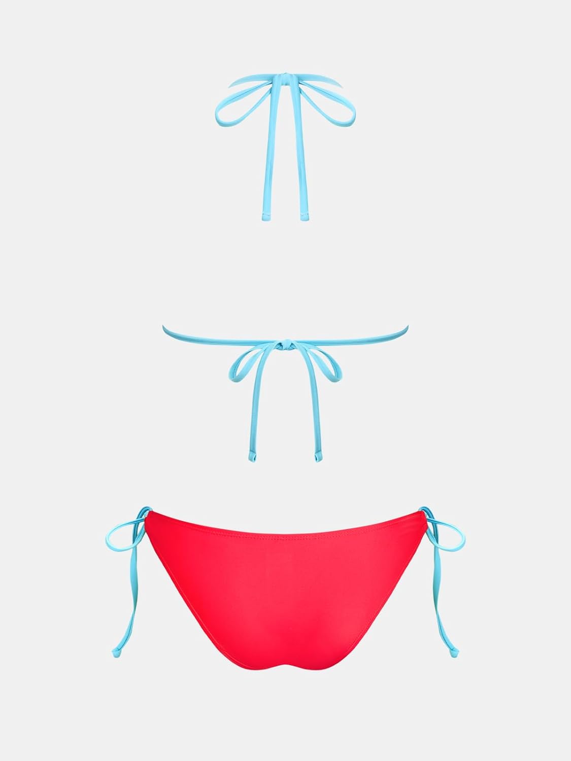 CUPSHE Women's Bikini Sets Halter V Neck Two Piece Swimsuits Adjustable Self Tie Straps Drawstring Swimwear Cheeky