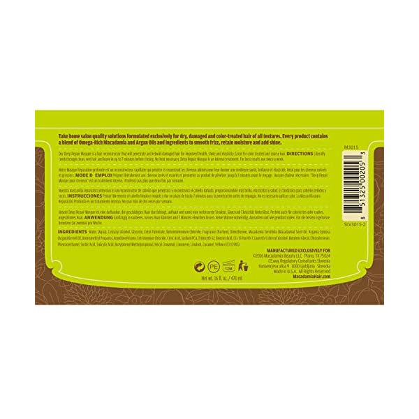 Macadamia Natural Deep Repair Hair Masque, 16 OZ