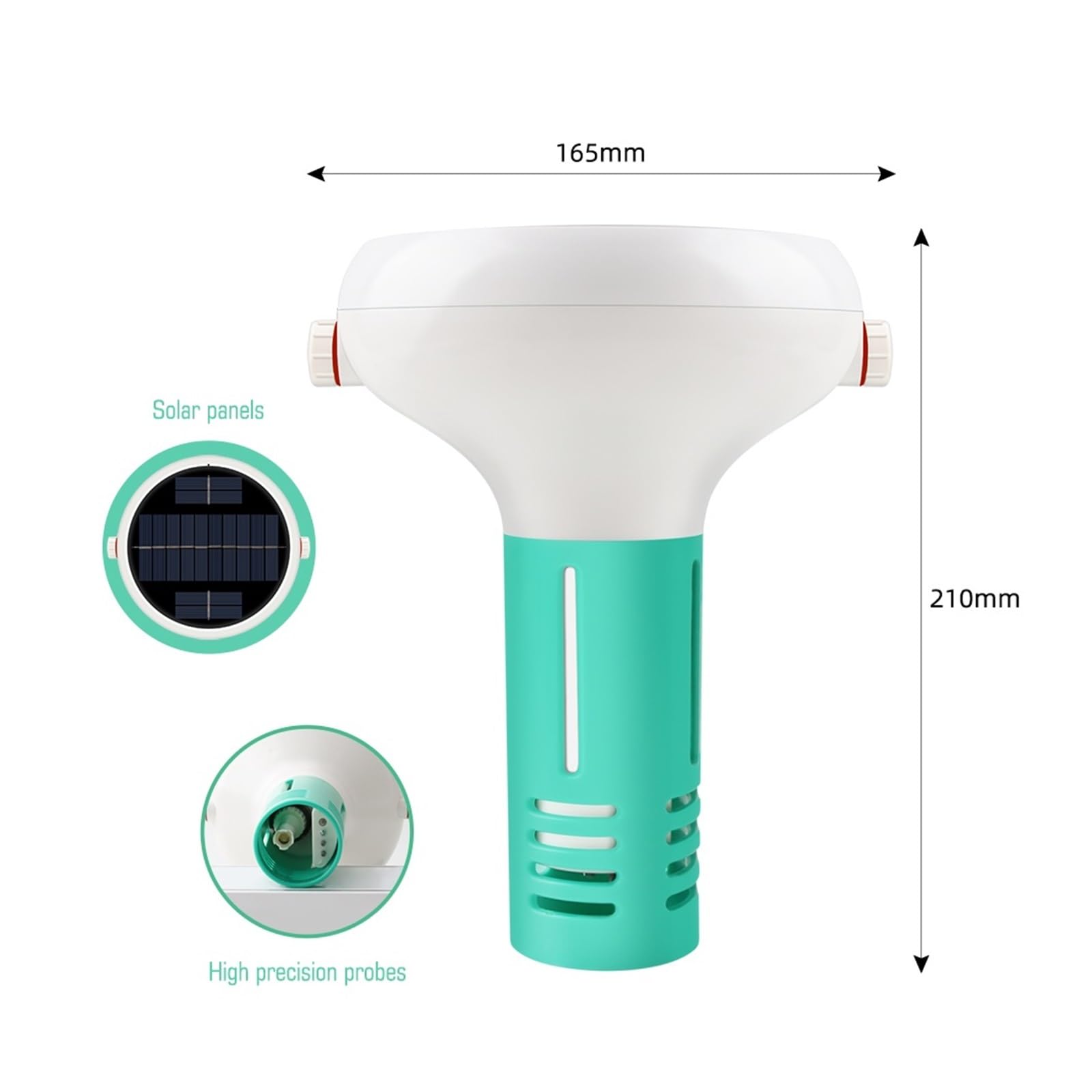 Misuratore di Cloro WiFi 7 in 1 PH ORP EC Solidi Disciolti Totali Salinità Temp CL Prova Tester for Acqua for Piscine Alimentato Ad Energia Solare Controllo Accurato Semplice