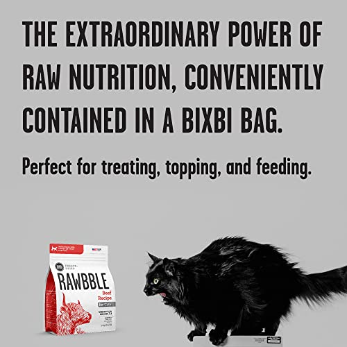 Bixbi Rawbble Freeze Dried Cat Food, Beef Recipe, 10 Oz - 97% Meat And Organs, No Fillers - Pantry-Friendly Raw Cat Food For Meal, Treat Or Food Topper - Usa Made In Small Batches #TOP3