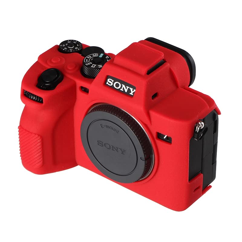Funda protectora de silicona para cámara Sony A7IV roja miniatura 4