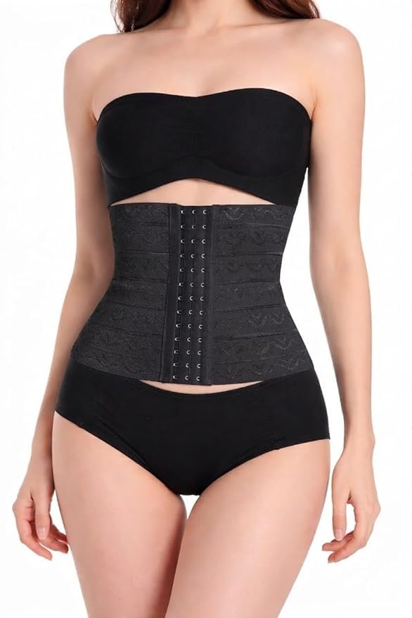 fashionez Tummy Tucker Belt for Women | Instant Tummy Control, Belly Fat Reduction & Slim Waist Shaper | Postpartum Belt After Delivery | Back Support Corset | Black & Cream | 32–40-picture-44