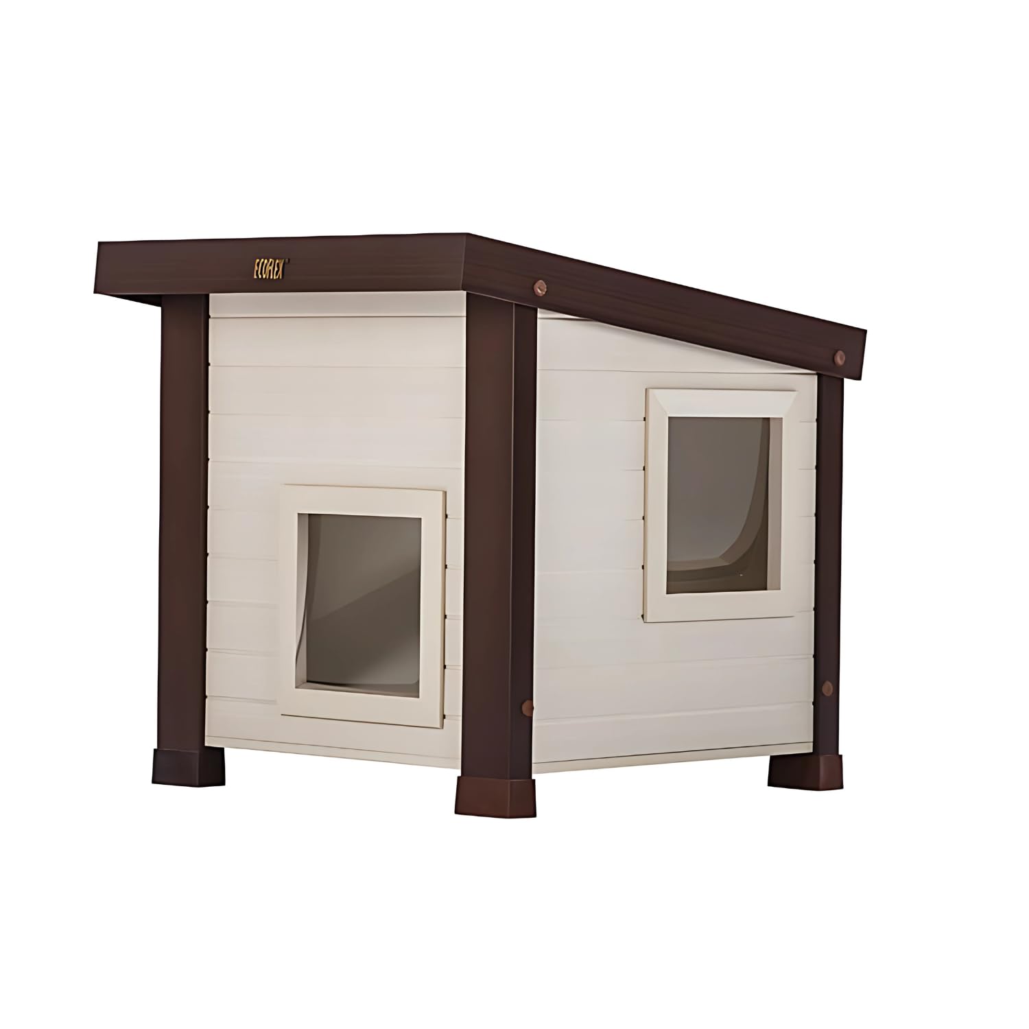 Casa para Gatos Noa - Caseta de Interior/Exterior - Fabricado en ECOFLEX - Refugio para felinos con gatera